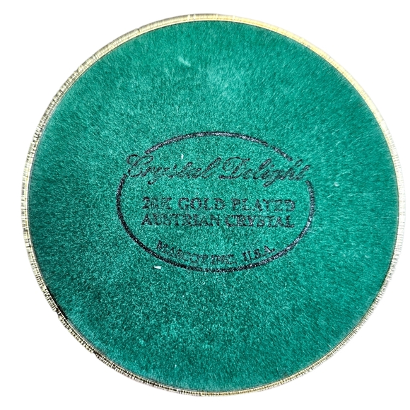 VTG Crystal Delight 24K Gold Plated Hummingbird Figurine Austrian Crystal Flower - Picture 4 of 11